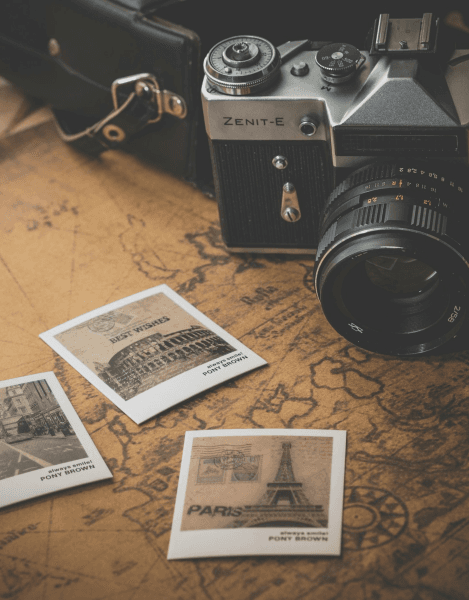 Camera with polaroids